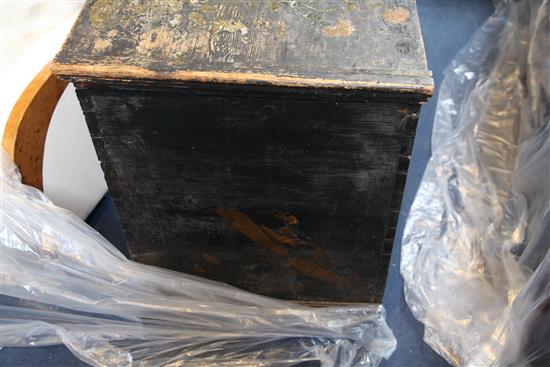 An antique pine trunk, W.4ft